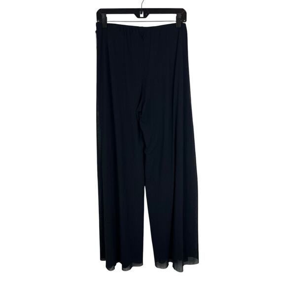 NEW Petit Pois by Viviana G Black Button Pants Size L Palazzo Sailor Wide Mesh - Picture 2 of 11